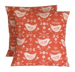 "2 X Fryetts Narvik Burnt Orange Cream Scatter Pillow Cushion Covers 16"" 18"" 20"" 22"