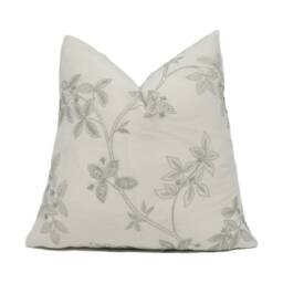 James Hare - Trailing Tree Silk Linen Chic Delicate Embroidered Cushion Cover Handmade Throw Pillow Designer Home D??cor