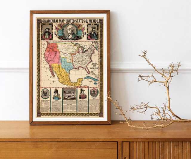Reprint Of An Ornamental Map The Usa - image 1