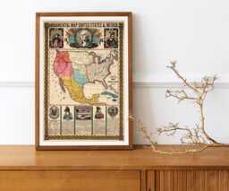 Reprint Of An Ornamental Map The Usa - thumbnail 1
