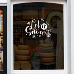 Let It Snow Christmas Sticker For Windows Xmas Snowflake Shop Display Home Decoration Decal - thumbnail 2