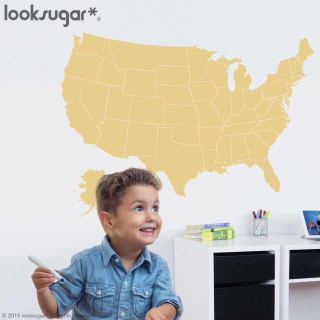 Children Map Decal . Us Wall United States - Usa Educational Stickers For Home, Office, & Classroom Lswd-0150Tr - image 1