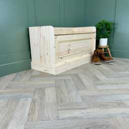 Wooden Storage Bench With Beaded Panel - Hallway Seat, Window Bench, Solid Wood - thumbnail 4
