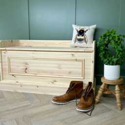 5Ft Wooden Storage Bench - Hallway Or Window Seat Beaded Panel Detail -Custom Sizes Available - thumbnail 2