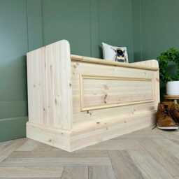 Wooden Storage Bench With Beaded Panel - Hallway Seat, Window Bench, Solid Wood - thumbnail 3