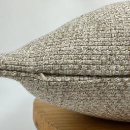 Beige & Cream Basketweave Woven Pillow Cover, Natural Linen Textured Thick Fabric, Beige - thumbnail 2
