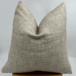 Beige & Cream Basketweave Woven Pillow Cover, Natural Linen Textured Thick Fabric, Beige - thumbnail 4