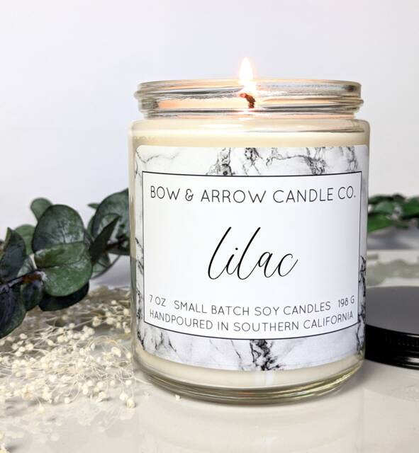 Natural Soy Candle Lilac Scented - 7 Oz Jar Floral Candles Gift Idea For Her Eco-Friendly - image 1