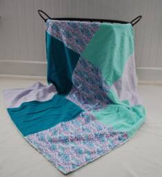 Floral Patchwork Baby, Toddler Girl Blanket - Purple, Mint, & Teal Blanket, Nursery Decor, Baby Shower Gift, Minky Blanket