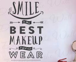 A Smile Best Makeup Girl Can Wear Mariyln Monroe Famous Inspirational Beauty Fashion Women Style Wardrobe Wall Decal Vinyl Art T01 - thumbnail 1