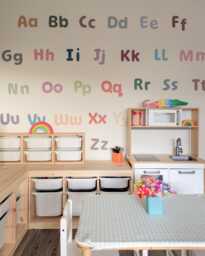Alphabet Wall Stickers Pastel A-Z Removable Fabric Letters Montessori Nursery Decor - Caps, Lowercase Or Full Set - thumbnail 1