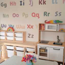 Alphabet Wall Stickers Pastel A-Z Removable Fabric Letters Montessori Nursery Decor - Caps, Lowercase Or Full Set - thumbnail 3