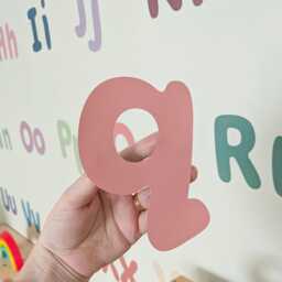 Alphabet Wall Stickers Pastel A-Z Removable Fabric Letters Montessori Nursery Decor - Caps, Lowercase Or Full Set - thumbnail 2