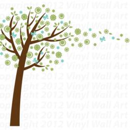 Blossom Tree Vinyl Decal - Tree, Art, Nursery, Childs Room, Decal, Wall Art, Artistic - thumbnail 3