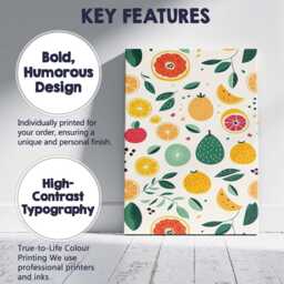 Modern Tropical Fruit Illustration Repeat Pattern Canvas Wall Art Print Decor Picture Ready To Hang - thumbnail 2