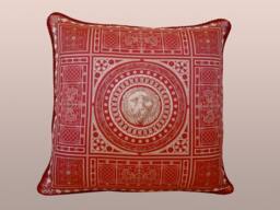 Cage Pillow - Cranberry/Taupe - thumbnail 1