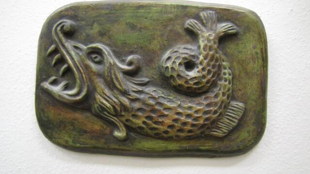 Beast Tile, Wall Art, Original Art Work, Dragon Wall Sculpture, Mythological Beast, Fairytale Home Decor, Work