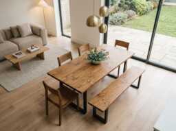 Pine Dining Table, Light Solid Wood - Handmade Custom-Built 80-240cm, Made in Somerset UK Free Delivery