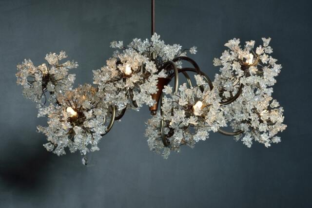 Chandeliers Light With Clear Jumping Flowers, Ceiling Lighting Fixtures Chandelier 10 Arms For Dining Room Table - image 1