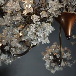 Chandeliers Light With Clear Jumping Flowers, Ceiling Lighting Fixtures Chandelier 10 Arms For Dining Room Table - thumbnail 3