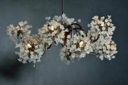 Chandeliers Light With Clear Jumping Flowers, Ceiling Lighting Fixtures Chandelier 10 Arms For Dining Room Table - thumbnail 1