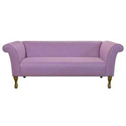 Handmade Tweed Fuchsia Compact 3 Seater Chaise Sofa Pink Wool Loveseat, British Made - thumbnail 2