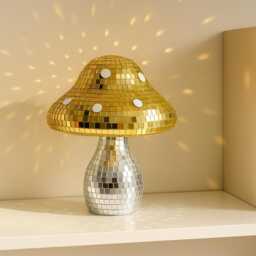 Disco Mushroom Decor 70S Retro Mirror Tile Figurine - thumbnail 2