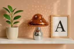 Disco Mushroom Decor 70S Retro Mirror Tile Figurine