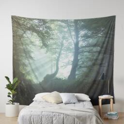 Enchanted Forest Tapestry, Woods Wall Decor, Nature Tapestry, Nature Wall Hanging - thumbnail 2
