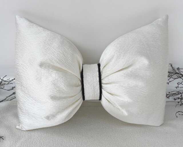 Luxury Bespoke Custom Bow Cushion - Choose Your Own Fabric. Decorative Interior Cushions Pillow The Couture - image 1