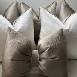 Luxury Bespoke Custom Bow Cushion - Choose Your Own Fabric. Decorative Interior Cushions Pillow The Couture - thumbnail 2