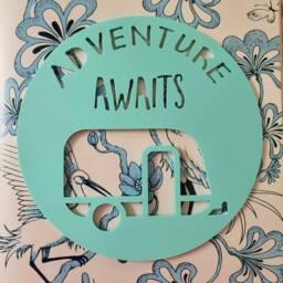 Adventure Awaits Caravan Wall Hanging-Wooden Bamboo Door-Wall Hanging-Wall Art-Wooden SignLasercut-Plaque-Van-Campervan-Acrylic - thumbnail 3