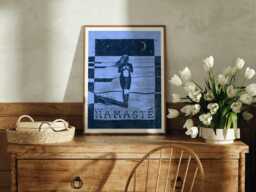 Namaste Moon Art Print - Surf Girl Yoga Poster - thumbnail 1