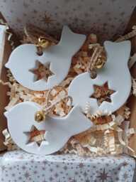 Set Of 3 Clay Robin Christmas Tree Decorations Diffussers - thumbnail 1