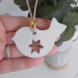 Set Of 3 Clay Robin Christmas Tree Decorations Diffussers - thumbnail 2