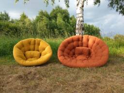 Large Round Velvet Floor Cushion, Foldable Futon