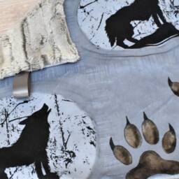 Wolf Lovey - Security Blanket Mini Minky Gray Lovie Baby Gift - thumbnail 4