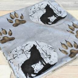 Wolf Lovey - Security Blanket Mini Minky Gray Lovie Baby Gift - thumbnail 2