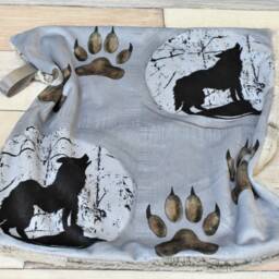 Wolf Lovey - Security Blanket Mini Minky Gray Lovie Baby Gift - thumbnail 3