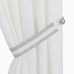 White Graphite Grey Modern Minimalist Linen Curtains, Bedroom Drapery, Drapes, Three Tone, Striped Curtains. Made To Order - thumbnail 2