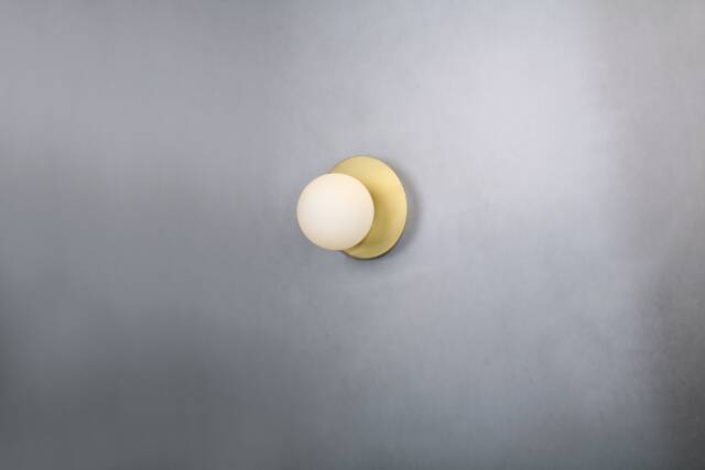 Brass Disc Wall Lighting - Globe Lamp Vanity Light Fixture, Sconce, Lamp, , Small - image 1