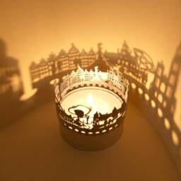 Antwerp Skyline Shadow Play - Beautiful Souvenir Candle Attachment, Projects Iconic Landmarks For A Mesmerizing Room Ambience - thumbnail 3