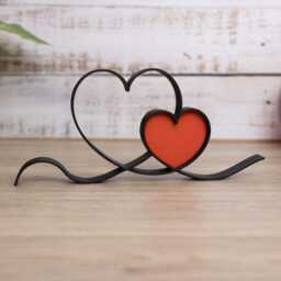 Heart Line Art Ornament, Minimalist Freestanding Home Decor, Romantic Gift - thumbnail 3