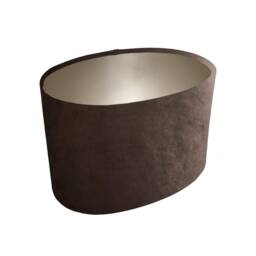 Oval Brown Lampshade in Velvet With Champagne Lining