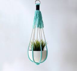 Macrame Plant Hanger, Hanging Planter, No Tassel, Cat Friendly No Tariffs/Fees To Usa