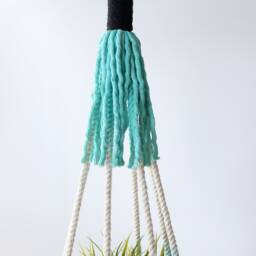 Macrame Plant Hanger, Hanging Planter, No Tassel, Cat Friendly No Tariffs/Fees To Usa - thumbnail 2