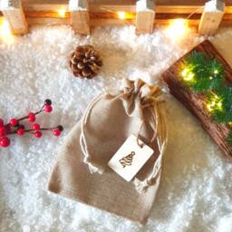 Set Of 3 Small Engraved Wooden Logs To Hang/Christmas/Winter Collection Merry Christmas Tree - thumbnail 3