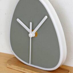 Grey Mantel Clock - New 15cm Modern Wood Handmade Unique Wooden Desk Gift Off The Wall Clocks - thumbnail 2