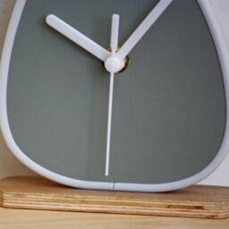 Grey Mantel Clock - New 15cm Modern Wood Handmade Unique Wooden Desk Gift Off The Wall Clocks - thumbnail 3