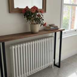 Solid Walnut Console Table With Black Steel U Shaped Legs - Entryway - thumbnail 3